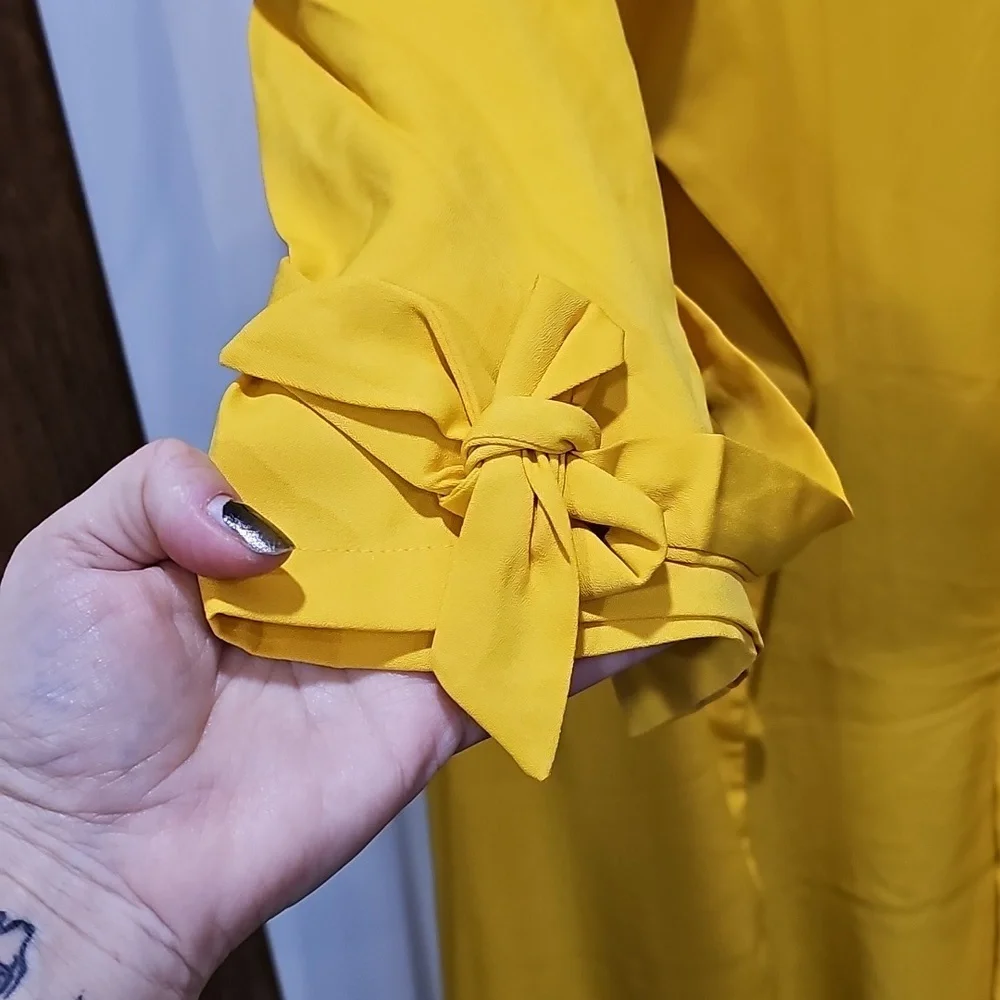 Masseys - Vibrant sunflower Yellow Drape duster jacket womens size 4X - Picture 3 of 8